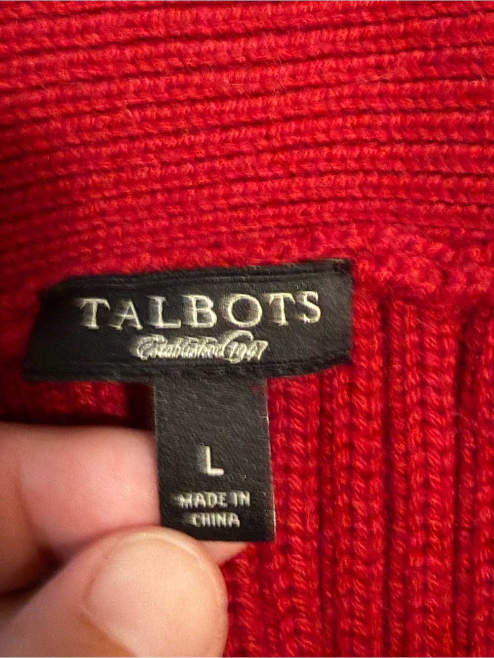 Talbots Crimson Open-Front Ribbed Cardigan - Picture 3 of 3